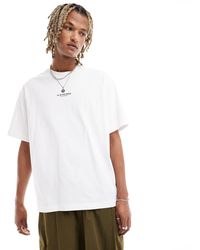G-Star RAW - T-shirt oversize bianca con stampa con logo centrale - Lyst