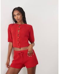 ASOS - Knitted Cotton Blend Shorts Co-Ord - Lyst