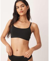 adidas - Elastic Scoop Bralette With Tonal Logo Detail - Lyst