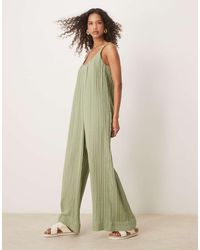 ASOS - Double Cloth Plait Tie Detail Scoop Neck Jumpsuit - Lyst