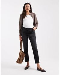 ASOS - Asos Design Maternity Slim Fit Comfort Mom Jeans - Lyst