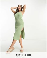 ASOS - Asos Design Petite Knitted Halter Neck Maxi Dress - Lyst