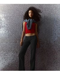 Bershka - Petite Slim Fit Low-rise Trousers - Lyst