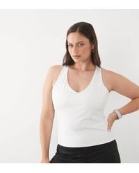 4505 - Curve Active V-neck Racer Back Tank Top With Inner Bra - Lyst