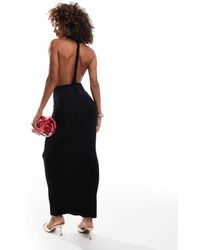 ASOS - High Neck Halter Maxi Dress With Twist Back Strap Detail - Lyst