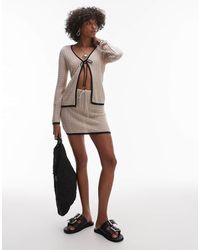Rhythm - Minifalda Con Ribete En Contraste De Punto Seaside De (Parte De Un Conjunto)-Beis Neutro - Lyst