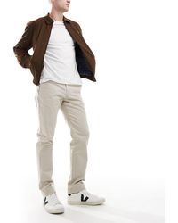 Polo Ralph Lauren - Pantalon chino droit en sergé stretch avec logo emblématique - taupe - Lyst