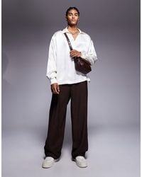 ASOS - – kastiges oversize-schlupfhemd aus satin - Lyst