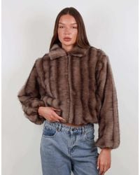 SIMMI - Faux Fur Tonal Cropped Bomber - Lyst