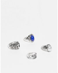 Reclaimed (vintage) - – unisex – 4er-pack ringe im grunge-stil - Lyst