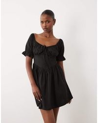 Wednesday's Girl - Puff Sleeve Mini Dress - Lyst