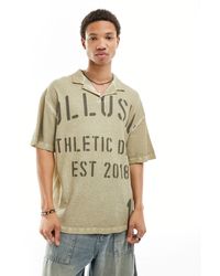 Collusion - Waffle Textured Polo With Graphic Front T-shirt - Lyst