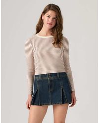 Levi's - Cropped Striped Long-Sleeve T-Shirt - Lyst