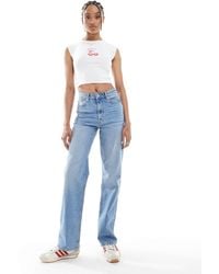 ASOS - Asos design tall - jean droit en denim stretch et confortable - clair moyen - Lyst