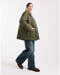 Miss Selfridge - Faux Fur Collar Parka - Lyst