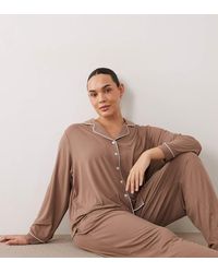 Threadbare - Curve Pyjamaset Met Knoopsluiting Van Superzachte Stof - Lyst