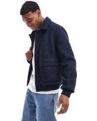 Another Influence - Boucle Textured Bomber Jacket - Lyst