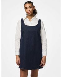 Pieces - – spencer – latzkleid aus denim - Lyst