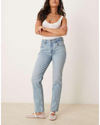 Abercrombie & Fitch - Curve Love Mid Rise 90's Straight Jeans - Lyst