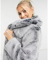 TOPSHOP Two-tone Faux-fur Jacket - Grey