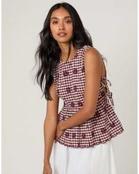Nobody's Child - Gingham Side Tie Swing Top - Lyst