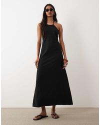 Miss Selfridge - Linen Look Halter Maxi Dress - Lyst