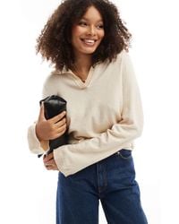 Object - V Neck Knitted Polo Jumper - Lyst