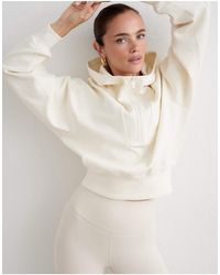 Aim'n - Cream Sportif Half Zip Hood - Lyst