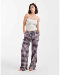 Daisy Street - Pull On Cosy Check Pyjama Trousers - Lyst