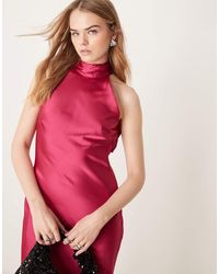 OMNES - Seychelles Back Detail Satin Midi Dress - Lyst