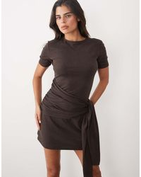 ASOS - Supersoft Tie Side Mini Dress - Lyst
