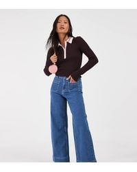 Vero Moda - Kayla High Rise Wide Leg Jeans With Pocket Detail - Lyst