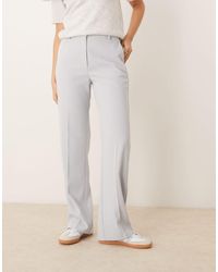 ASOS - Pantaloni Dritti A Vita Alta Sartoriali Azzurri - Lyst