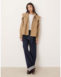 Glamorous - Hooded Crop Trench Jacket With Side toggles - Lyst