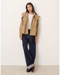 Glamorous - Hooded Crop Trench Jacket With Side toggles - Lyst