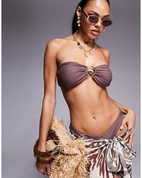 Missy Empire - Bandeau Metal Trim Bikini Top Co-Ord - Lyst