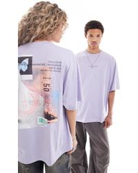 Collusion - Camiseta morado lavado con estampado gráfico en la espalda - Lyst