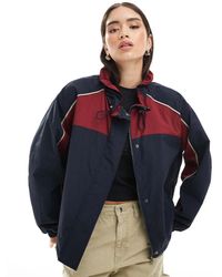 ASOS - Giacca Impermeabile Color Block Con Collo Raccolto - Lyst