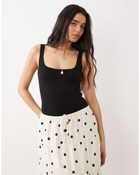 Miss Selfridge - Picot Trim Bodysuit - Lyst
