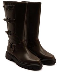 OFF THE HOOK - Mauley Leather Knee-High Biker Boots - Lyst
