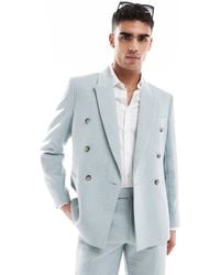 ASOS - Wool Blend Double Breasted Regular Suit Jacket - Lyst