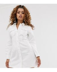 warehouse western midi denim dress