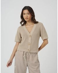 Brave Soul - Short Sleeve Knitted Cardigan With Starfish Buttons - Lyst