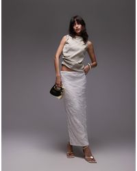 Mango - Capsule Premium Textured Midi Skirt - Lyst