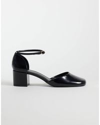 Mango - Patent Leather Effect Round Toe Block Heeled Shoe - Lyst