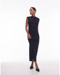 & Other Stories - Mesh Midi Dress With Drape Detail - Lyst