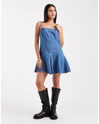 Levi's - Denim Mini-Jurk Met Plooien - Lyst