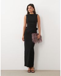TFNC London - Bengaline Slash Neck Open Back Bow Detail Maxi Dress - Lyst