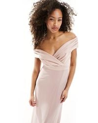 TFNC London - Bridesmaids Bardot Fitted Maxi Dress - Lyst