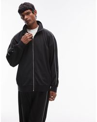 TOPMAN - Co Ord Oversized Fit Full Zip Through With Double Piping Detail - Lyst